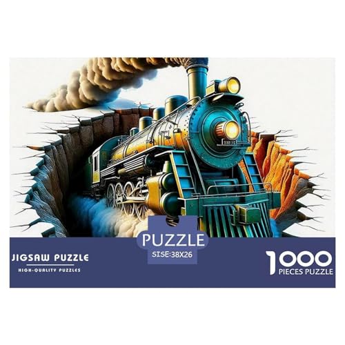 Dampfzug 1000 Teilen Puzzle Für Erwachsene Und Kinder Kreative Unterhaltung Spaß Klassisches Geschicklichkeitsspiel Für Die Ganze Familie Familienspiel Geschenk Für Liebhaber Oder Freunde 38x26cm/ von GKWEQPQWK