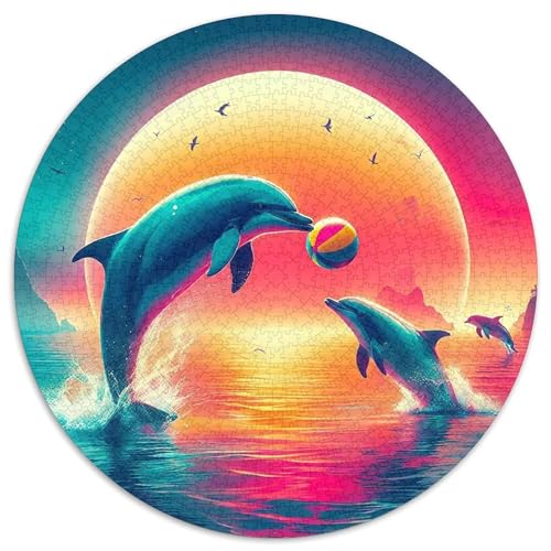 Delphin 1000 Teile Circular Puzzles Erwachsene Und Kinder, Schwer, Stressfreisetzung Spielzeug Geschenke Für Mama, 1000pcs (67.5x67.5cm) von GKWEQPQWK