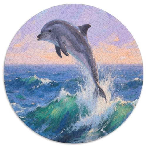 Delphin 1000 Teile Circular Puzzles Für Erwachsene Kinder Schwieriges Unmögliches Für Rundes Für Erwachsene Geschenke Für Mama, 1000pcs (67.5x67.5cm) von GKWEQPQWK
