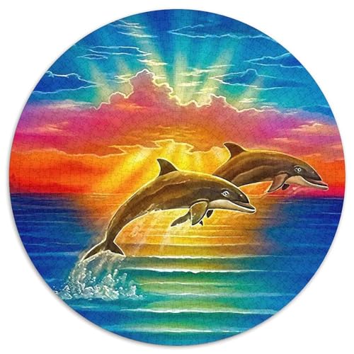 Delphin 1000 Teile Meerestiere Circular Puzzles Für Erwachsene Kinder Schwieriges Unmögliches Für Karton - Familien- Geschenke Für Mama, 1000pcs (67.5x67.5cm) von GKWEQPQWK
