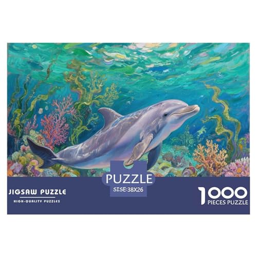 Delphin 1000 Teile Puzzle Für Erwachsene Und Kinder Ab 12 Jahren Kreative Unterhaltung Spaß Klassisches Premium Quality Familienspiel Geschenk Für Liebhaber Oder Freunde 38x26cm/1000pcs von GKWEQPQWK
