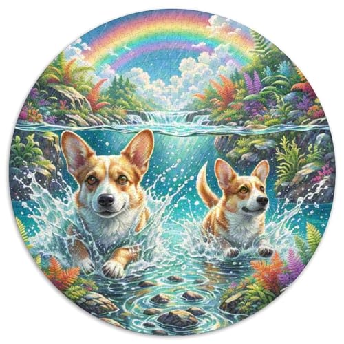 Der Dandie Dinmont Terrier 1000 Teile Circular Puzzles Für Erwachsene Kinder Schwieriges Unmögliches Für Verringerter Druck Karton - Familien- Geschenke Für Mama, 1000pcs (67.5x67.5cm) von GKWEQPQWK