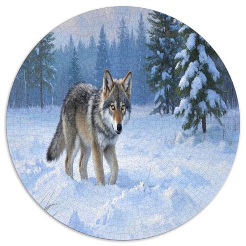 Der kleine Wolf 1000 Teile Circular Puzzles Für Erwachsene Kinder - Schwer, Rundes Für Erwachsene Geschenke Für Mama, 1000pcs (67.5x67.5cm) von GKWEQPQWK