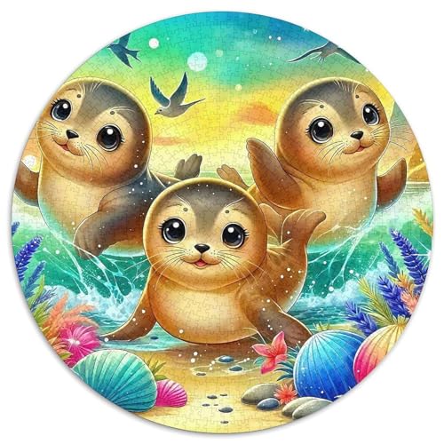 Dichtung 1000 Teile Circular Puzzles Für Erwachsene Kinder - Schwer, Stressfreisetzung Spielzeug Geschenke Für Mama, 1000pcs (67.5x67.5cm) von GKWEQPQWK