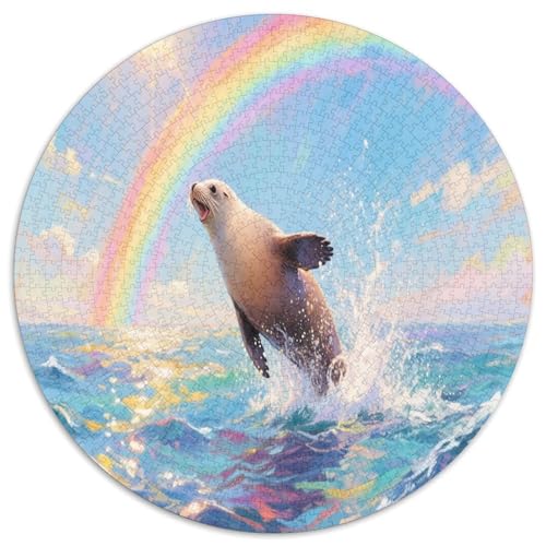 Dichtung 1000 Teile Circular Puzzles Stressabbau-Spielzeugfür Erwachsene Kinder Schwieriges Unmögliches Für Verringerter Druck Karton - Familienpuzzle Geschenke Für Mama, 1000pcs (67.5x67.5cm) von GKWEQPQWK