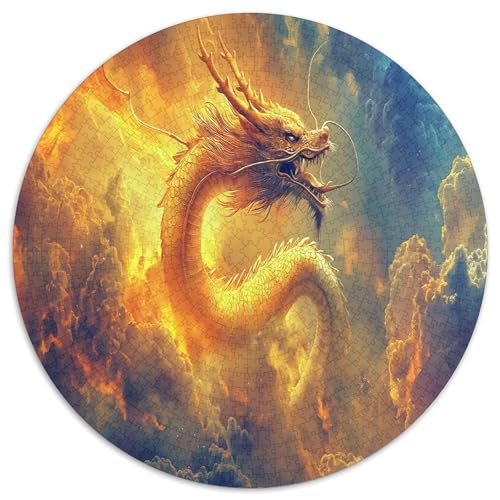 Drachen 1000 Teile Circular Puzzles Erwachsene Und Kinder, Schwer, Verringerter Druck Rundes Für Erwachsene Geschenke Für Mama, 1000pcs (67.5x67.5cm) von GKWEQPQWK