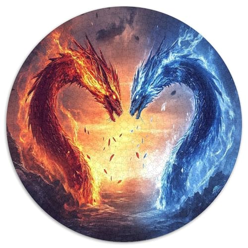 Drachen 1000 Teile Circular Puzzles Erwachsene Und Kinder, Schwer, Verringerter Druck Stressfreisetzung Spielzeug Geschenke Für Mama, 1000pcs (67.5x67.5cm) von GKWEQPQWK