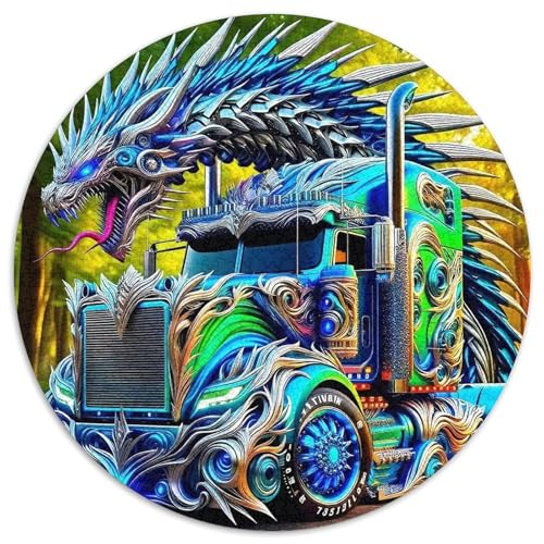 Drachen 1000 Teile Circular Puzzles Erwachsene Und Kinder, Schwer, Verringerter Druck Stressfreisetzung Spielzeug Geschenke Für Mama, 1000pcs (67.5x67.5cm) von GKWEQPQWK