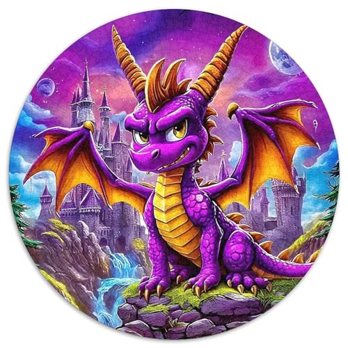 Drachen 1000 Teile Circular Puzzles Erwachsene Und Kinder, Schwieriges Großes Pädagogisches Rundes Für Erwachsene Geschenke Für Mama, 1000pcs (67.5x67.5cm) von GKWEQPQWK