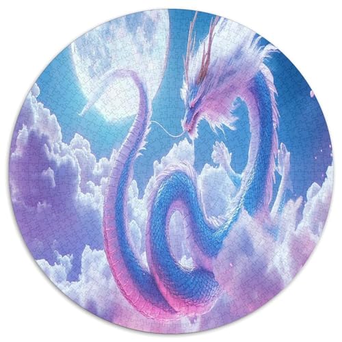 Drachen 1000 Teile Circular Puzzles Erwachsene Und Kinder, Schwieriges Großes Pädagogisches Stressfreisetzung Spielzeug Geschenke Für Mama, 1000pcs (67.5x67.5cm) von GKWEQPQWK