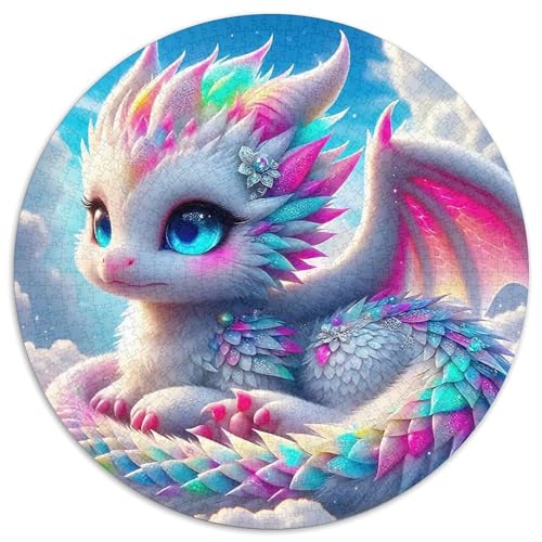 Drachen 1000 Teile Circular Puzzles Für Erwachsene Kinder Schwieriges Großes Pädagogisches Stressfreisetzung Spielzeug Geschenke Für Mama, 1000pcs (67.5x67.5cm) von GKWEQPQWK