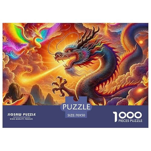 Drachen 1000 Teile Puzzle Für Erwachsene Und Kinder Ab 12 Jahren Herausforderndes Geschicklichkeitsspiel Für Die Ganze Familie Familienspiel Geschenk Für Liebhaber Oder Freunde 70x50cm/1000pcs von GKWEQPQWK
