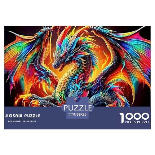 Drachen 1000 Teile Puzzle Für Erwachsene Und Kinder Ab 12 Jahren Herausforderndes Premium Quality Familienspiel Geschenk Für Liebhaber Oder Freunde 38x26cm/1000pcs von GKWEQPQWK