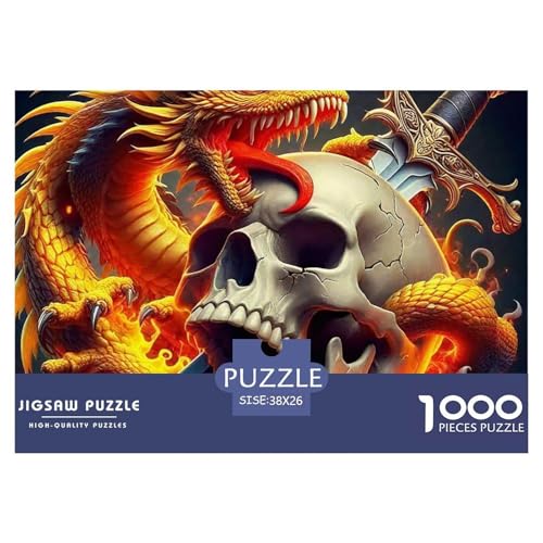 Drachen 1000 Teile Puzzle Für Erwachsene Und Kinder Ab 12 Jahren Herausforderndes Premium Quality Familienspiel Geschenk Für Liebhaber Oder Freunde 38x26cm/1000pcs von GKWEQPQWK