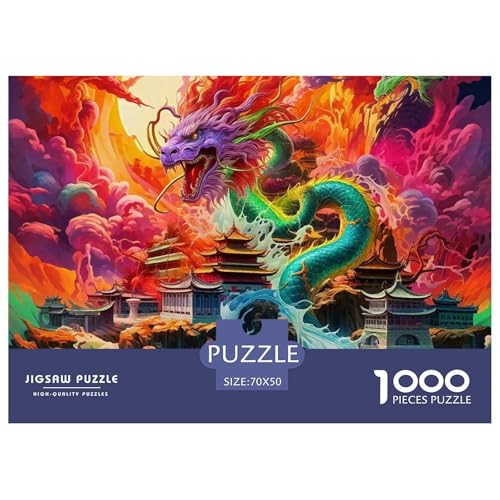 Drachen 1000 Teile Puzzle Für Erwachsene Und Kinder Ab 12 Jahren Herausforderndes Premium Quality Familienspiel Geschenk Für Liebhaber Oder Freunde 70x50cm/1000pcs von GKWEQPQWK