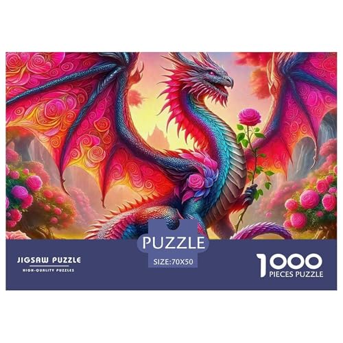 Drachen 1000 Teile Puzzle Für Erwachsene Und Kinder Ab 12 Jahren Herausforderndes Premium Quality Perfekt Für Spieleabende Geschenk Für Liebhaber Oder Freunde 70x50cm/1000pcs von GKWEQPQWK