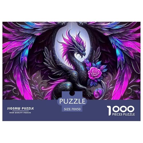 Drachen 1000 Teile Puzzle Für Erwachsene Und Kinder Herausforderndes Geschicklichkeitsspiel Für Die Ganze Familie Perfekt Für Spieleabende Geschenk Für Liebhaber Oder Freunde 70x50cm/1000pcs von GKWEQPQWK