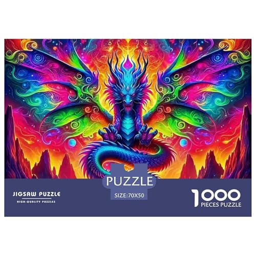 Drachen 1000 Teile Puzzle Für Erwachsene Und Kinder Kreative Unterhaltung Spaß Klassisches Premium Quality Perfekt Für Spieleabende Geschenk Für Liebhaber Oder Freunde 70x50cm/1000pcs von GKWEQPQWK