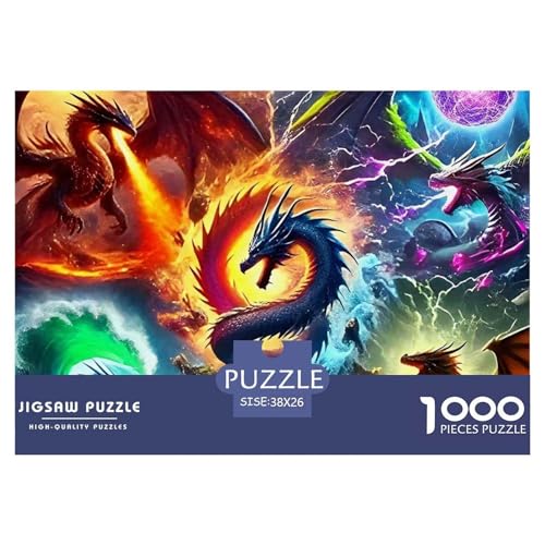 Drachen 1000 Teilen Puzzle Für Erwachsene Und Kinder Ab 12 Jahren Kreative Unterhaltung Spaß Klassisches Geschicklichkeitsspiel Für Die Ganze Familie Familienspiel Geschenk Für Liebhaber Oder Freunde von GKWEQPQWK
