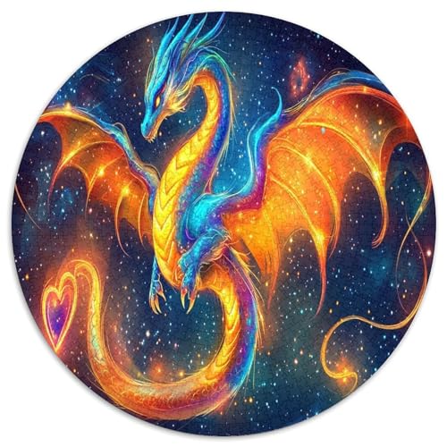Drachen Quest 1000 Teile Circular Puzzles Für Erwachsene Kinder Schwieriges Unmögliches Für Karton - Familien- Geschenke Für Mama, 1000pcs (67.5x67.5cm) von GKWEQPQWK