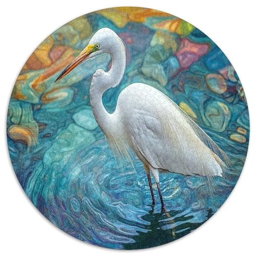 Egret 1000 Teile Circular Puzzles Erwachsene Und Kinder, Schwer, Rundes Für Erwachsene Geschenke Für Mama, 1000pcs (67.5x67.5cm) von GKWEQPQWK
