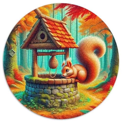 Eichhörnchen, 1000 Teile, runde Puzzles für Kinder und Erwachsene, Lernspiele, einzigartige Form und Heimdekoration, einzigartige Herausforderungsspiele, 1000 Teile (67,5 x 67,5 cm) von GKWEQPQWK