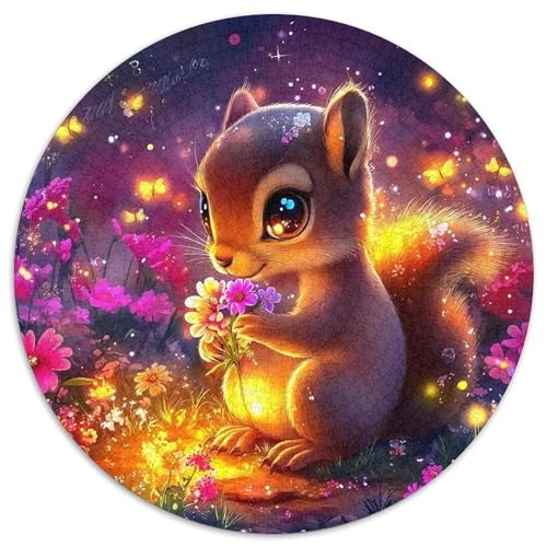 Eichhörnchen 1000 Teile Circular Puzzles Erwachsene Und Kinder, Schwer, Stressfreisetzung Spielzeug Geschenke Für Mama, 1000pcs (67.5x67.5cm) von GKWEQPQWK