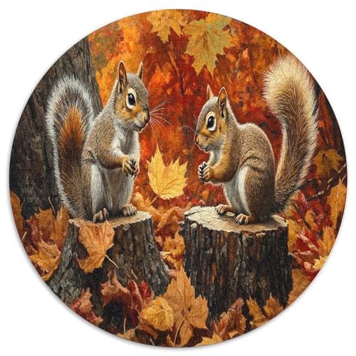 Eichhörnchen 1000 Teile Circular Puzzles Stressabbau-Spielzeugfür Erwachsene Kinder - Schwer, Verringerter Druck Karton - Familienpuzzle Geschenke Für Mama, 1000pcs (67.5x67.5cm) von GKWEQPQWK
