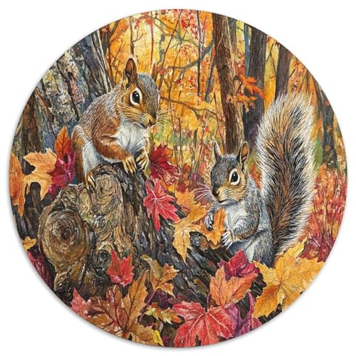 Eichhörnchen 1000 Teile Circular Puzzles Stressabbau-Spielzeugfür Erwachsene Kinder Schwieriges Unmögliches Für Verringerter Druck Stressfreisetzung Spielzeug Geschenke Für Mama, 1000pcs (67.5x67.5cm) von GKWEQPQWK