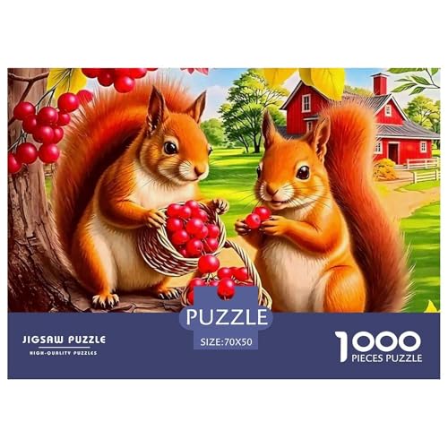 Eichhörnchen 1000 Teile Puzzle Für Erwachsene Und Kinder Herausforderndes Premium Quality Perfekt Für Spieleabende Geschenk Für Liebhaber Oder Freunde 70x50cm/1000pcs von GKWEQPQWK