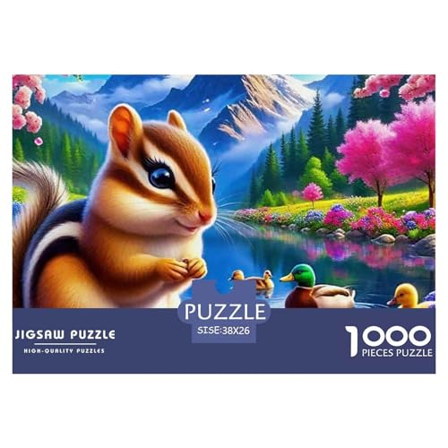 Eichhörnchen 1000 Teilen Puzzle Für Erwachsene Und Kinder Ab 12 Jahren Herausforderndes Geschicklichkeitsspiel Für Die Ganze Familie Familienspiel Geschenk Für Liebhaber Oder Freunde 38x26cm/1000pcs von GKWEQPQWK