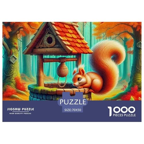 Eichhörnchen 1000 Teilen Puzzle Für Erwachsene Und Kinder Ab 12 Jahren Herausforderndes Premium Quality Familienspiel Geschenk Für Liebhaber Oder Freunde 70x50cm/1000pcs von GKWEQPQWK