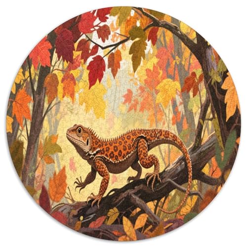 Eidechse 1000 Teile Circular Puzzles Erwachsene Und Kinder, Schwieriges Unmögliches Für Verringerter Druck Stressfreisetzung Spielzeug Geschenke Für Mama, 1000pcs (67.5x67.5cm) von GKWEQPQWK