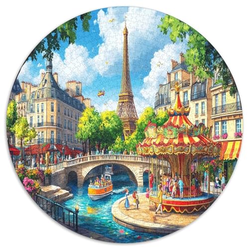 Eiffelturm 1000 Teile Circular Puzzles Erwachsene Und Kinder, Schwieriges Großes Pädagogisches Stressfreisetzung Spielzeug Geschenke Für Mama, 1000pcs (67.5x67.5cm) von GKWEQPQWK