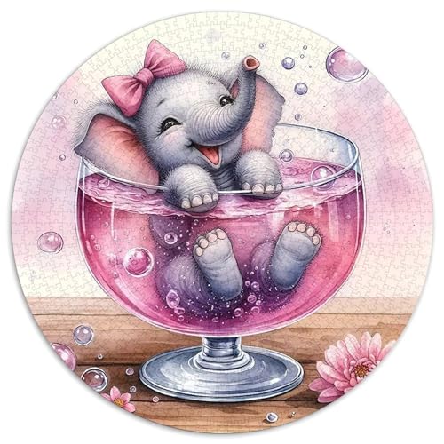 Elefanten 1000 Teile Circular Puzzles Stressabbau-Spielzeugfür Erwachsene Kinder Schwieriges Unmögliches Für Verringerter Druck Stressfreisetzung Spielzeug Geschenke Für Mama, 1000pcs (67.5x67.5cm) von GKWEQPQWK