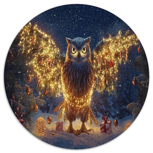 Eule 1000 Teile Circular Puzzles Erwachsene Und Kinder, Schwer, Verringerter Druck Karton - Familien- Geschenke Für Mama, 1000pcs (67.5x67.5cm) von GKWEQPQWK