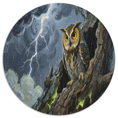 Eule 1000 Teile Circular Puzzles Erwachsene Und Kinder, Schwer, Verringerter Druck Stressfreisetzung Spielzeug Geschenke Für Mama, 1000pcs (67.5x67.5cm) von GKWEQPQWK