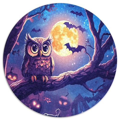 Eule 1000 Teile Circular Puzzles Für Erwachsene Kinder Schwieriges Unmögliches Für Stressfreisetzung Spielzeug Geschenke Für Mama, 1000pcs (67.5x67.5cm) von GKWEQPQWK