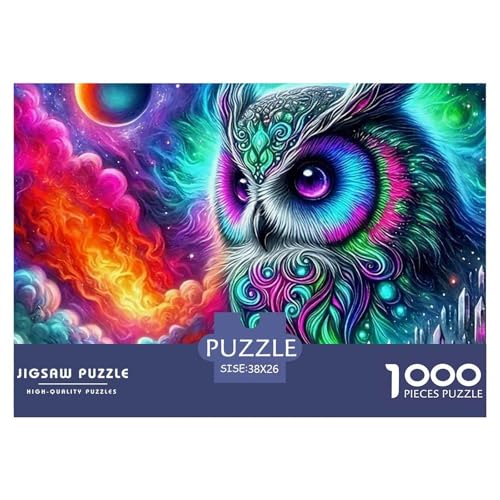 Eule 1000 Teile Puzzle Für Erwachsene Und Kinder Ab 12 Jahren Herausforderndes Premium Quality Familienspiel Geschenk Für Liebhaber Oder Freunde 38x26cm/1000pcs von GKWEQPQWK