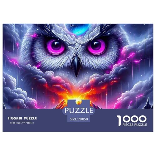 Eule 1000 Teilen Puzzle Für Erwachsene Und Kinder Ab 12 Jahren Kreative Unterhaltung Spaß Klassisches Premium Quality Perfekt Für Spieleabende Geschenk Für Liebhaber Oder Freunde 70x50cm/1000pcs von GKWEQPQWK