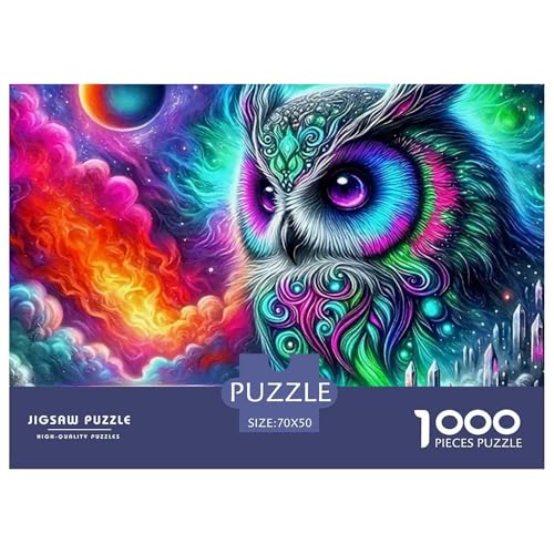 Eule 1000 Teilen Puzzle Für Erwachsene Und Kinder Herausforderndes Geschicklichkeitsspiel Für Die Ganze Familie Familienspiel Geschenk Für Liebhaber Oder Freunde 70x50cm/1000pcs von GKWEQPQWK