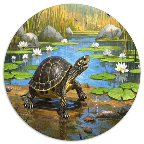 Europäische Teichschildkröte 1000 Teile Circular Puzzles Für Erwachsene Kinder Schwieriges Unmögliches Für Stressfreisetzung Spielzeug Geschenke Für Mama, 1000pcs (67.5x67.5cm) von GKWEQPQWK