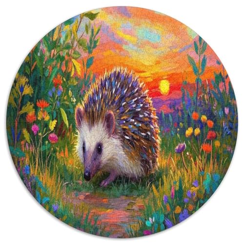Europäischer Hedgehog 1000 Teile Circular Puzzles Erwachsene Und Kinder, Schwer, Verringerter Druck Stressfreisetzung Spielzeug Geschenke Für Mama, 1000pcs (67.5x67.5cm) von GKWEQPQWK