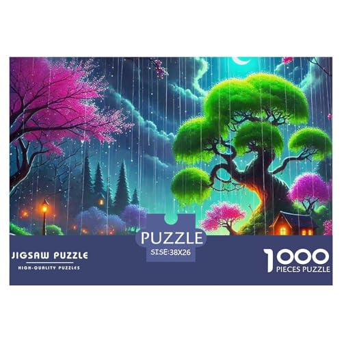 Fantasie Nacht Szene 1000 Teile Puzzle Für Erwachsene Und Kinder Ab 12 Jahren Herausforderndes Geschicklichkeitsspiel Für Die Ganze Familie Familienspiel Geschenk Für Liebhaber Oder Freunde 38x26cm/10 von GKWEQPQWK