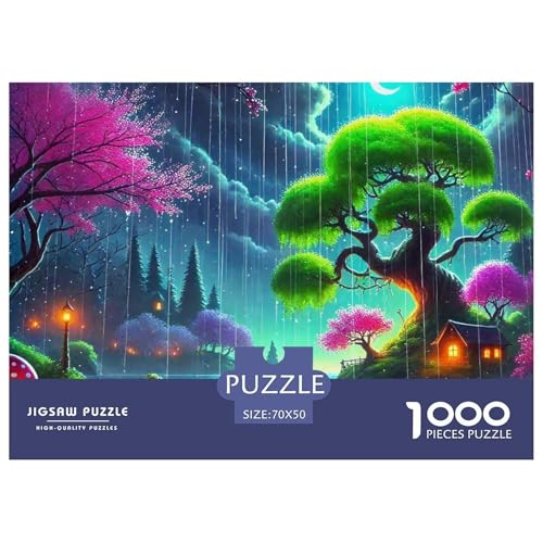 Fantasie Nacht Szene 1000 Teilen Puzzle Für Erwachsene Und Kinder Herausforderndes Geschicklichkeitsspiel Für Die Ganze Familie Perfekt Für Spieleabende Geschenk Für Liebhaber Oder Freunde 70x50cm/100 von GKWEQPQWK