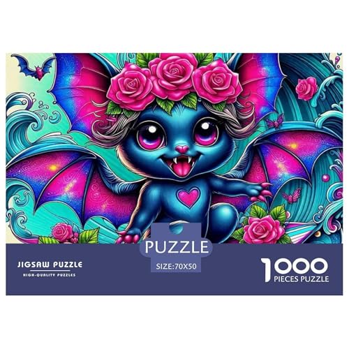 Fledermaus 1000 Teile Puzzle Für Erwachsene Und Kinder Ab 12 Jahren Herausforderndes Premium Quality Perfekt Für Spieleabende Geschenk Für Liebhaber Oder Freunde 70x50cm/1000pcs von GKWEQPQWK