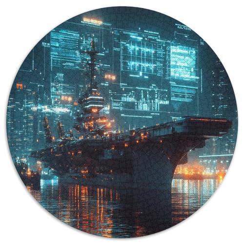 Flugzeugträger 1000 Teile Circular Puzzles Stressabbau-Spielzeugfür Erwachsene Kinder - Schwer, Stressfreisetzung Spielzeug Geschenke Für Mama, 1000pcs (67.5x67.5cm) von GKWEQPQWK
