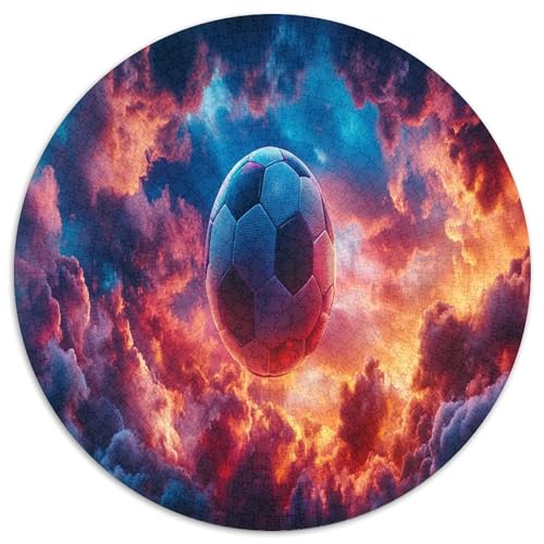 Fußball 1000 Teile Circular Puzzles Für Erwachsene Kinder Schwieriges Unmögliches Für Karton - Familien- Geschenke Für Mama, 1000pcs (67.5x67.5cm) von GKWEQPQWK