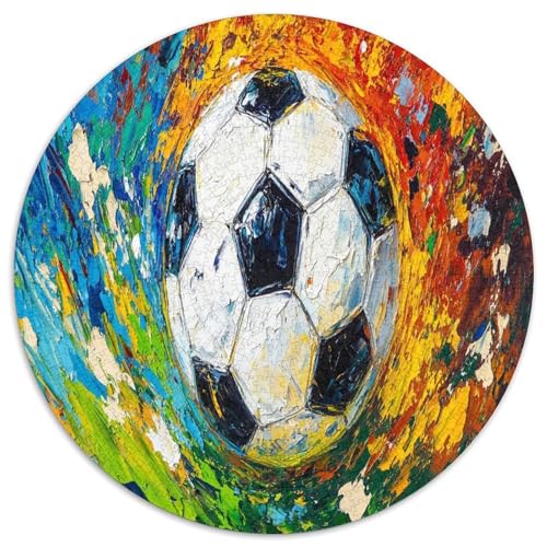 Fußball 1000 Teile Circular Puzzles Stressabbau-Spielzeugfür Erwachsene Kinder - Schwer, Stressfreisetzung Spielzeug Geschenke Für Mama, 1000pcs (67.5x67.5cm) von GKWEQPQWK