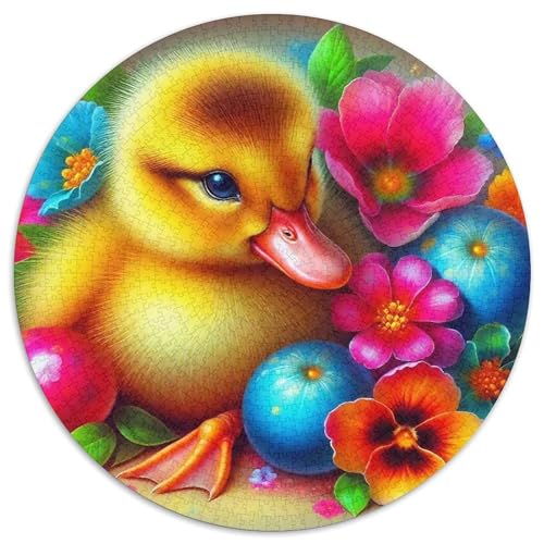 Gelbe Ente 1000 Teile Circular Puzzles Stressabbau-Spielzeugfür Erwachsene Kinder - Schwer, Verringerter Druck Stressfreisetzung Spielzeug Geschenke Für Mama, 1000pcs (67.5x67.5cm) von GKWEQPQWK